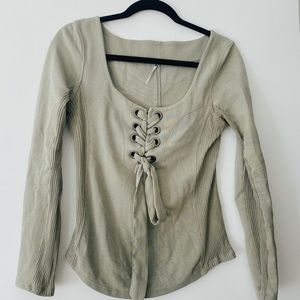Free People Lace up Top